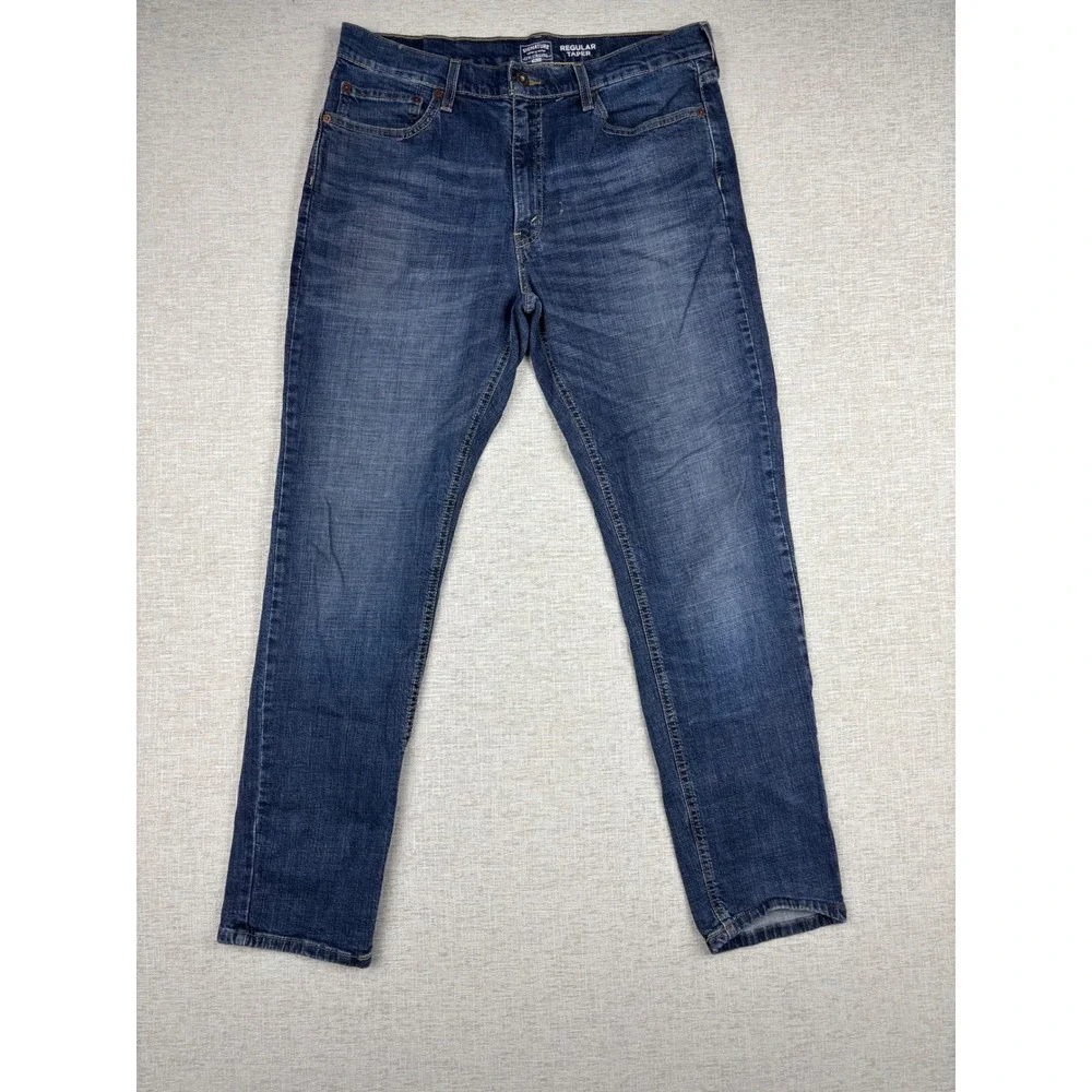 Signature Levi Strauss Men's 36x29 Gold Label Regular Taper Blue Dark Wash Jeans